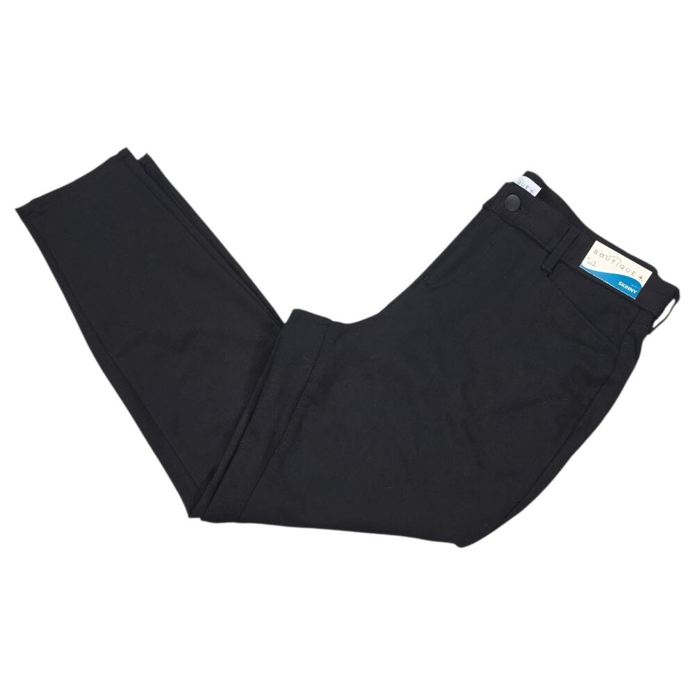 Boutique+ Womens 20W Black Skinny Career Pants Stretch Pull On Office Work NWT